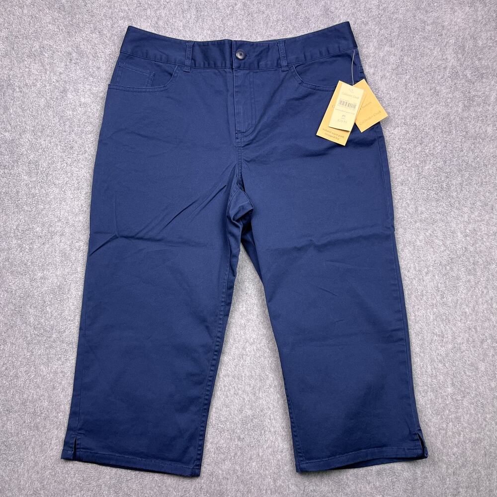 Coldwater Creek Cropped Pants Womens 8P Petite Blue Sunwashed Twill